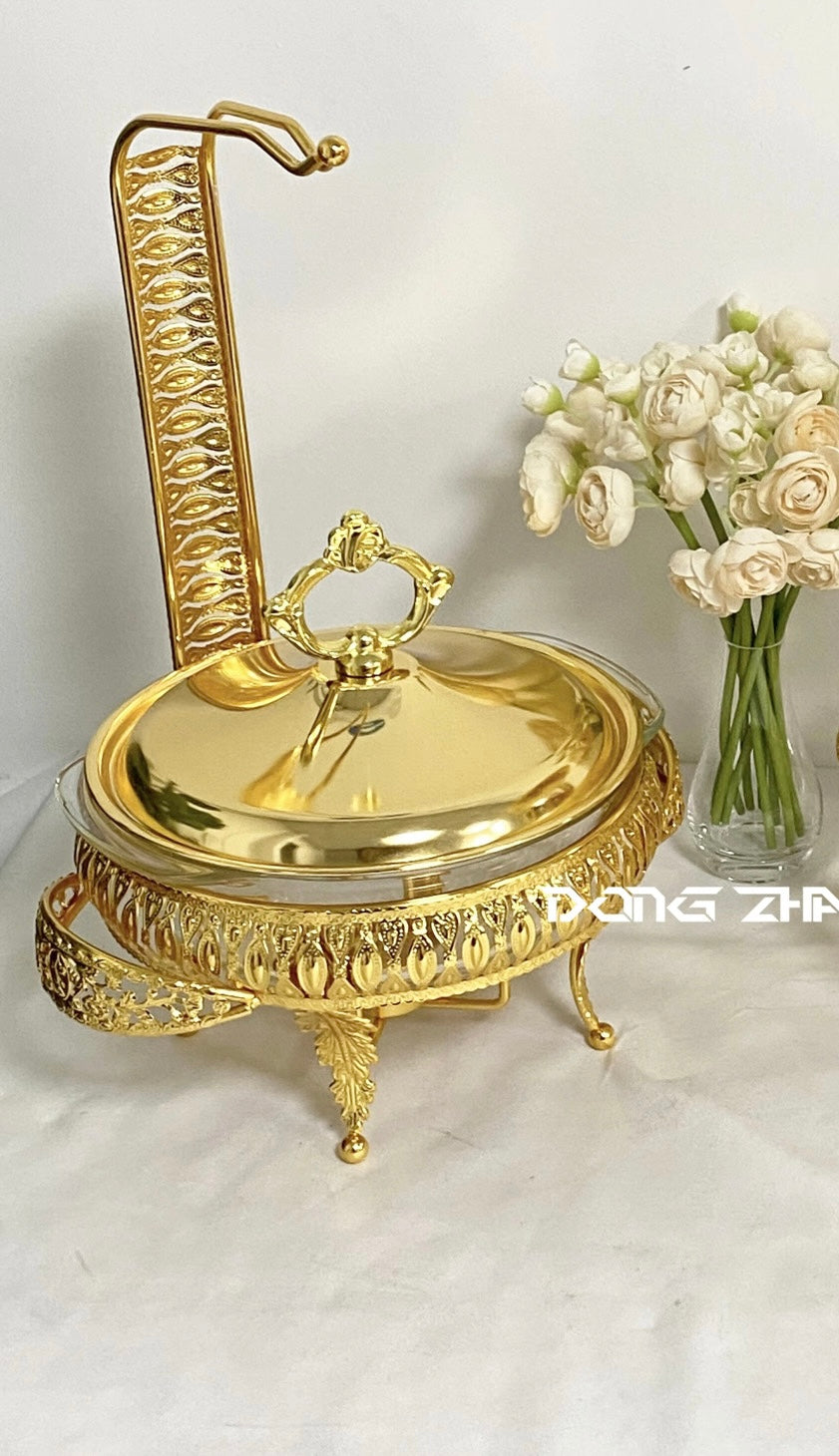 Luxury Golden Glass Hook Chafing Dish